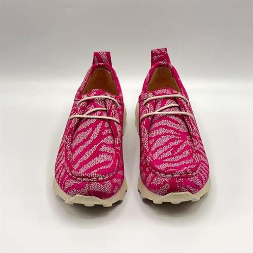 Monica Fuşya-Beyaz Desenli Süet Kadın Loafer – Hakiki Deri & 3 cm Termolight Taban - 8