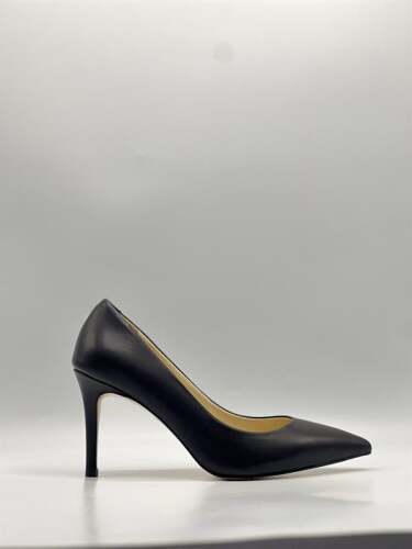 Nadia %100 Gerçek Deri Siyah Stiletto – 9 cm Topuk