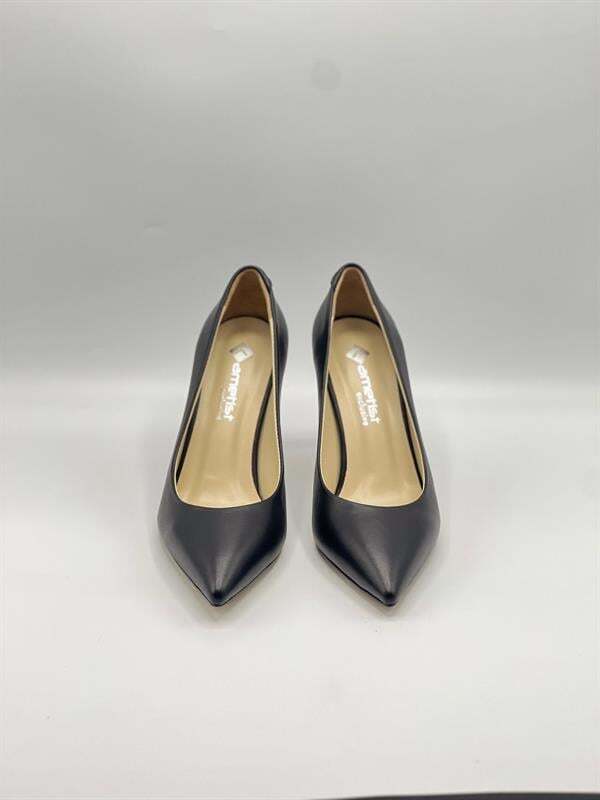 Nadia %100 Gerçek Deri Siyah Stiletto – 9 cm Topuk - 3
