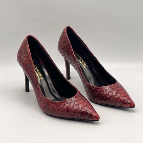 Nadia Bordo Yılan Baskılı Gerçek Deri Stiletto – 9 cm Topuk - 2