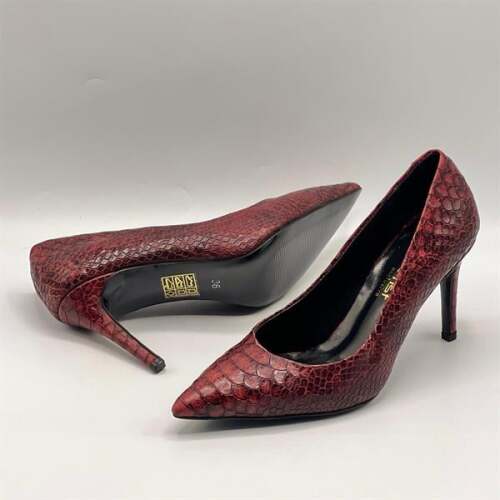 Nadia Bordo Yılan Baskılı Gerçek Deri Stiletto – 9 cm Topuk - 5