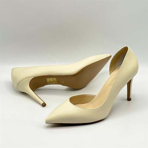 Nadin %100 Gerçek Deri Bej Stiletto – Neolit Taban, Dekolteli Tasarım - 5