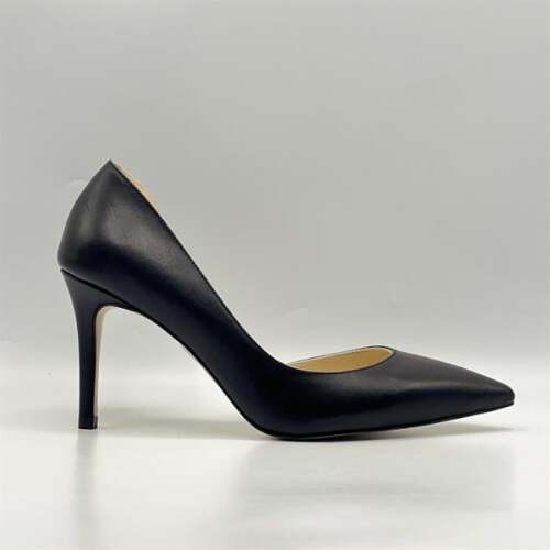 Nadin %100 Gerçek Deri Siyah Stiletto – Neolit Taban, Dekolteli Tasarım