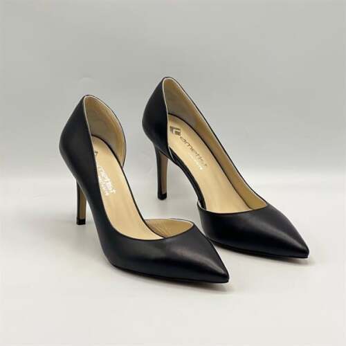 Nadin %100 Gerçek Deri Siyah Stiletto – Neolit Taban, Dekolteli Tasarım - 2