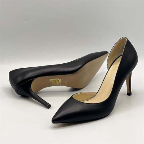 Nadin %100 Gerçek Deri Siyah Stiletto – Neolit Taban, Dekolteli Tasarım - 5