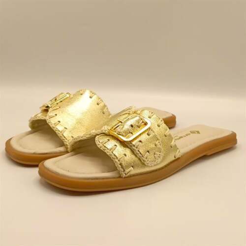 Otantik Altın Deri Kadın Terlik - 4