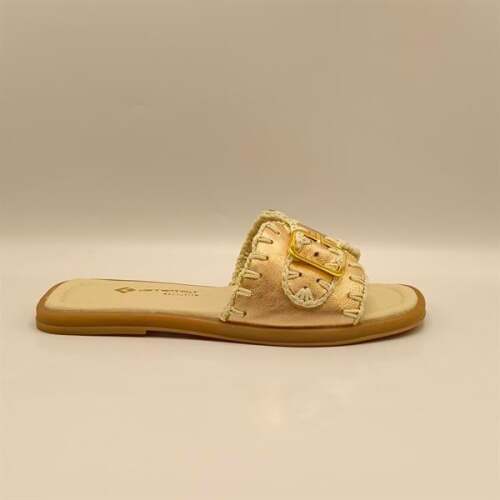 Otantik Rose Deri Kadın Terlik