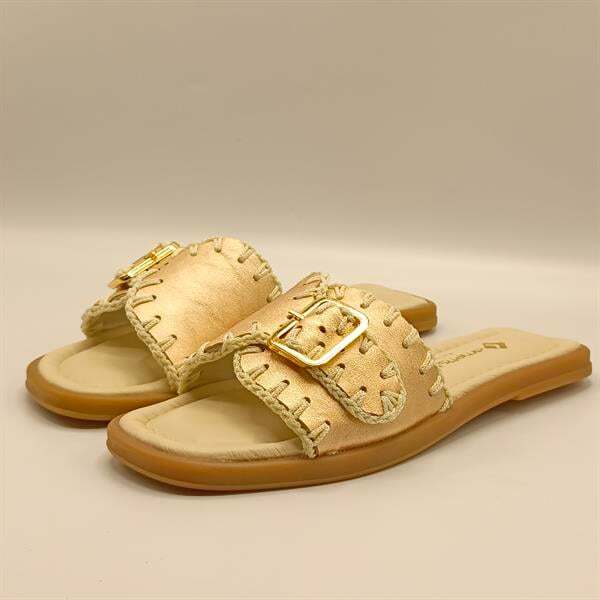 Otantik Rose Deri Kadın Terlik - 4