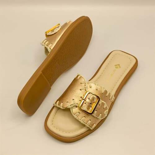 Otantik Rose Deri Kadın Terlik - 5