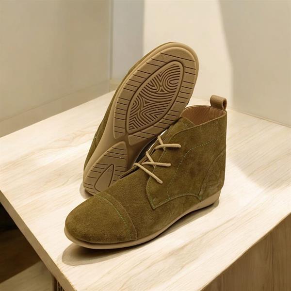 Paris Haki Süet Bağcıklı Kadın Bootie - 3