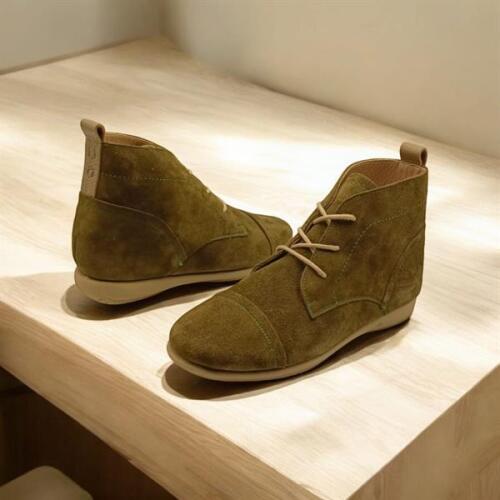 Paris Haki Süet Bağcıklı Kadın Bootie - 4