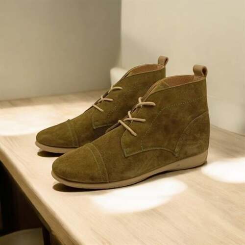 Paris Haki Süet Bağcıklı Kadın Bootie - 5