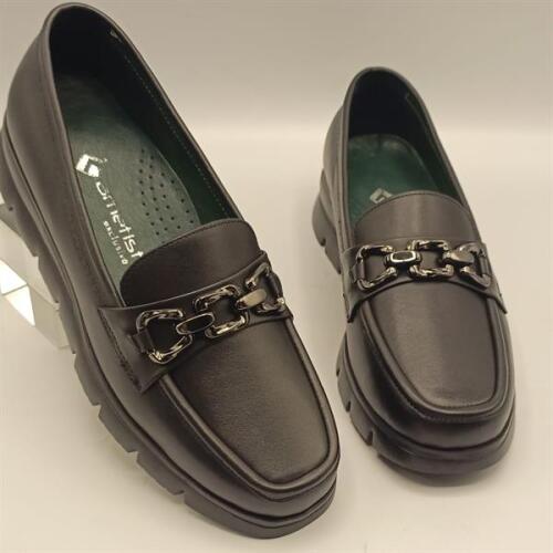 Pena Siyah Deri Kadın Günlük Ayakkabı