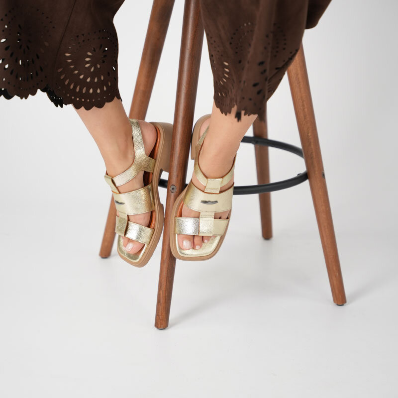 Perge Gold Gerçek Deri Kadın Sandalet