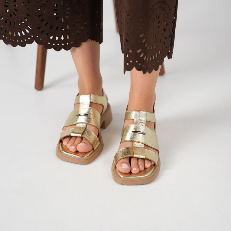 Perge Gold Gerçek Deri Kadın Sandalet - 3