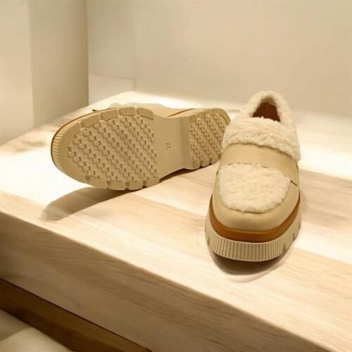 Plush Bej Deri Günlük Kadın Ayakkabı