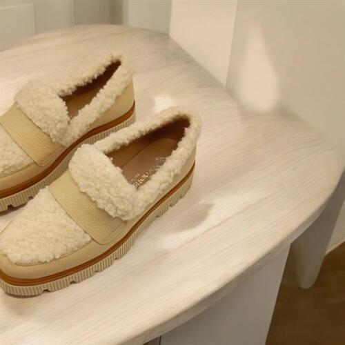 Plush Bej Deri Günlük Kadın Ayakkabı - 4