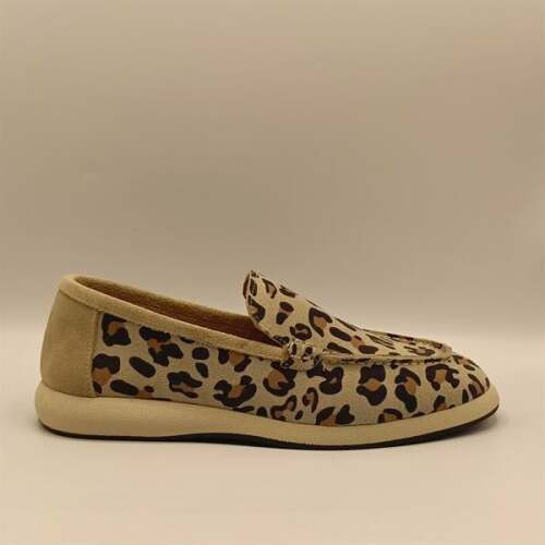 Punto Leopar Desen Deri Kadın Günlük Ayakkabı