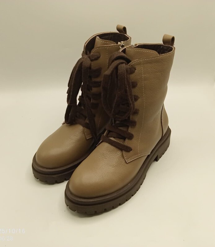 Reneta Vizon Gerçek Deri Kadın Bot – Termo Kaymaz Taban, Bağcıklı & Fermuarlı - 3