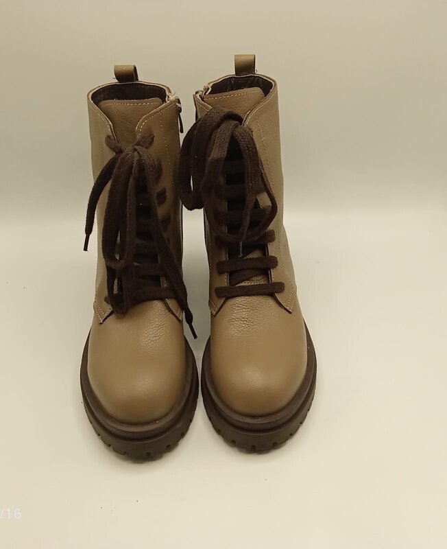 Reneta Vizon Gerçek Deri Kadın Bot – Termo Kaymaz Taban, Bağcıklı & Fermuarlı - 2