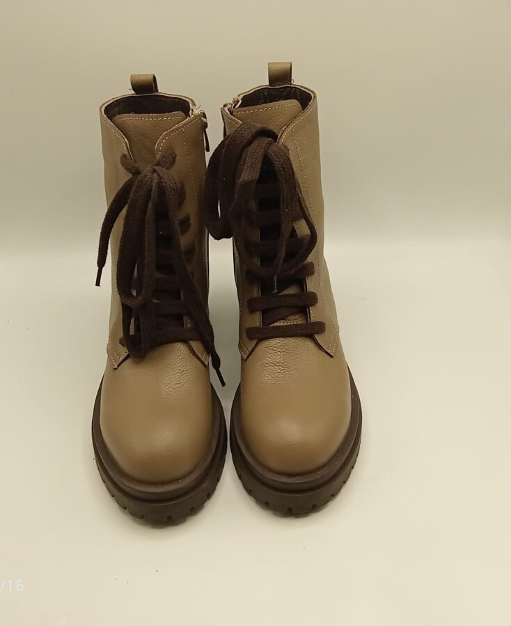 Reneta Vizon Gerçek Deri Kadın Bot – Termo Kaymaz Taban, Bağcıklı & Fermuarlı - 2