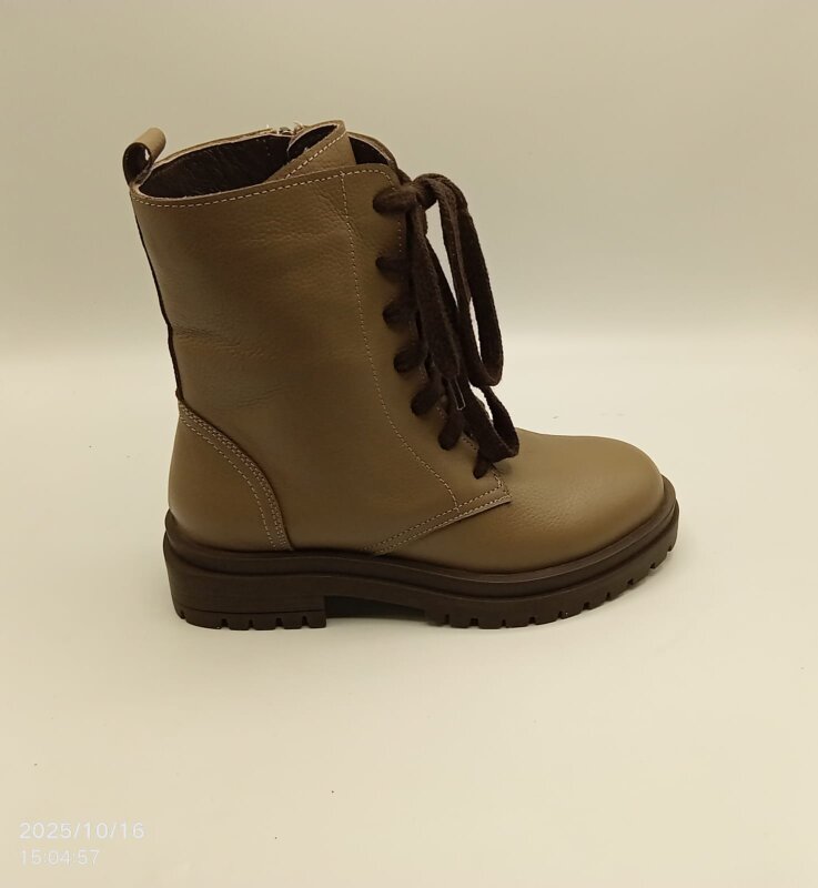 Reneta Vizon Gerçek Deri Kadın Bot – Termo Kaymaz Taban, Bağcıklı & Fermuarlı - 4