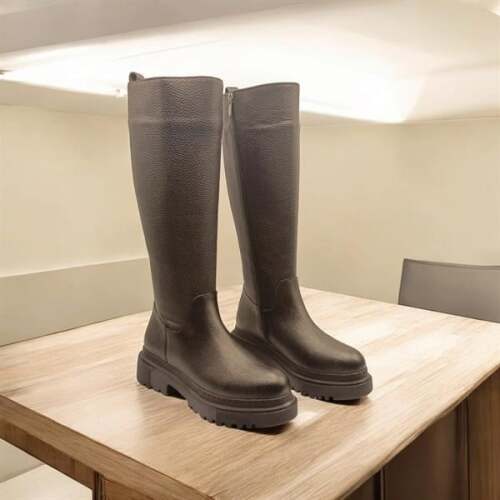 Rider Siyah Deri Kadın Çizme