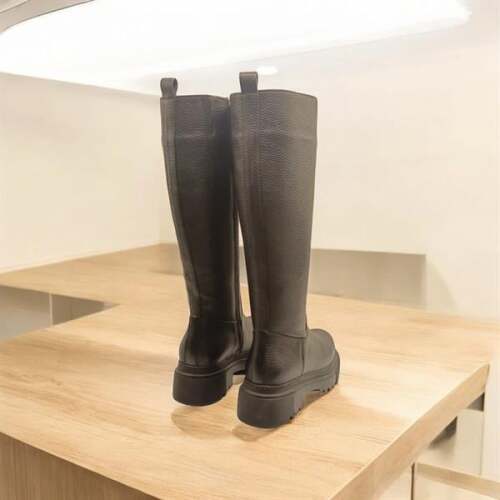 Rider Siyah Deri Kadın Çizme - 5