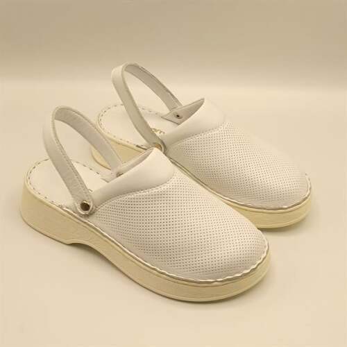 Sabo Beyaz Deri Kadın Terlik - 2