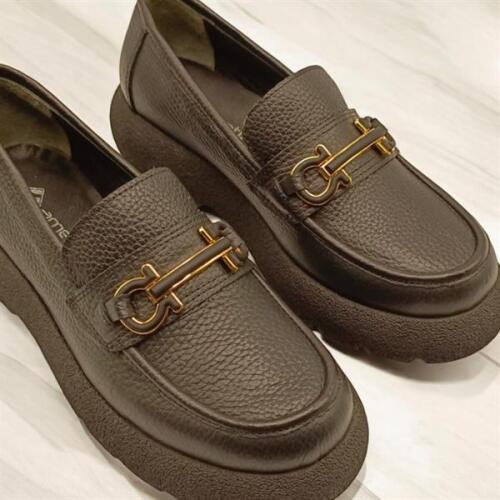 Sandy Siyah Deri Günlük Kadın Ayakkabı