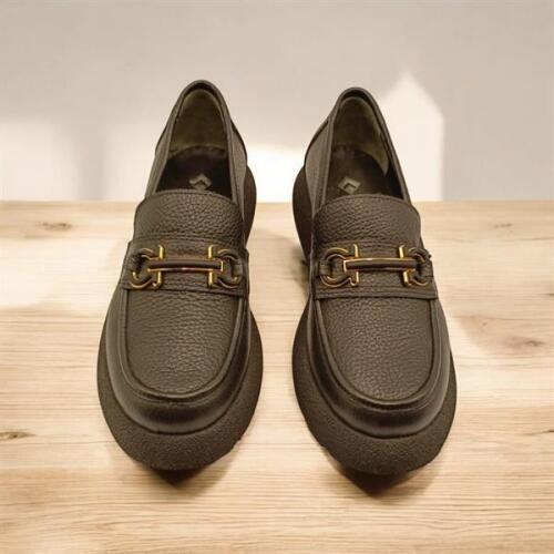 Sandy Siyah Deri Günlük Kadın Ayakkabı - 2