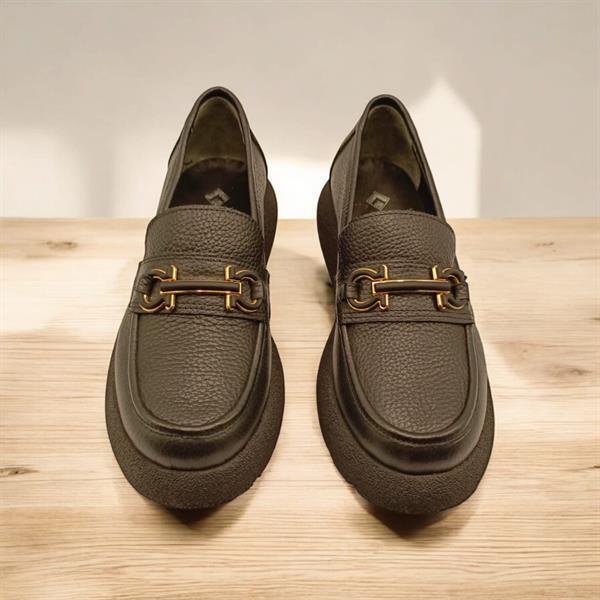 Sandy Siyah Deri Günlük Kadın Ayakkabı - 2