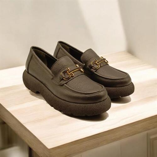 Sandy Siyah Deri Günlük Kadın Ayakkabı - 5