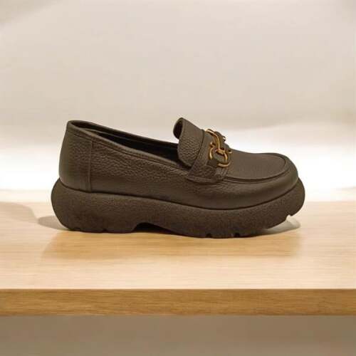 Sandy Siyah Deri Günlük Kadın Ayakkabı - 6