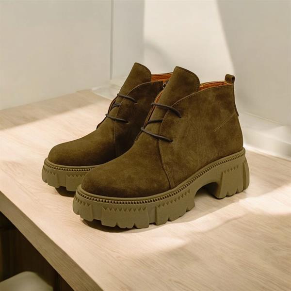 Sara Haki Süet Fermuarlı Kadın Bot - 1