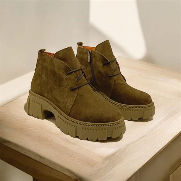 Sara Haki Süet Fermuarlı Kadın Bot - 4