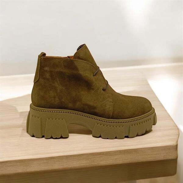 Sara Haki Süet Fermuarlı Kadın Bot - 5