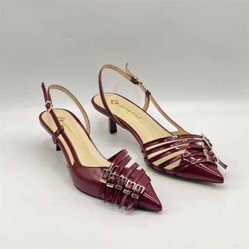 Sedare Bordo Gerçek Deri Tokalı Topuklu Ayakkabı - 2