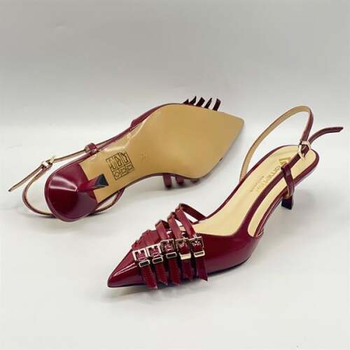 Sedare Bordo Gerçek Deri Tokalı Topuklu Ayakkabı - 5