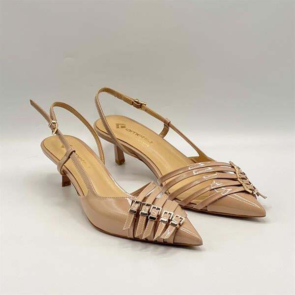 Sedare Nude Gerçek Deri Tokalı Topuklu Ayakkabı - 2