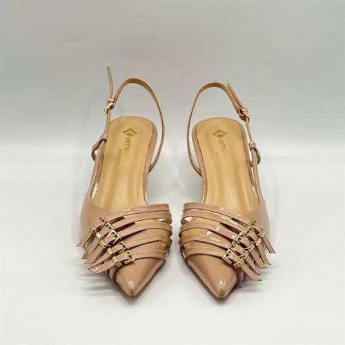 Sedare Nude Gerçek Deri Tokalı Topuklu Ayakkabı - 3