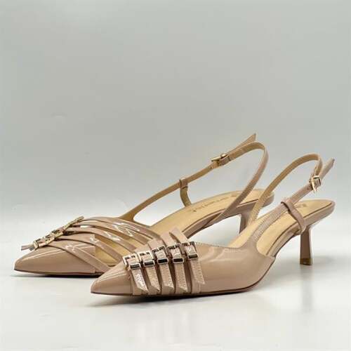 Sedare Nude Gerçek Deri Tokalı Topuklu Ayakkabı - 4