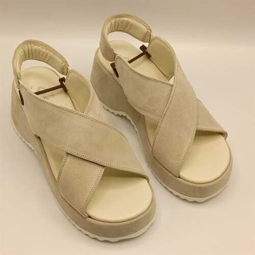 Sindy Bej Deri Dolgu Topuk Sandalet - 2