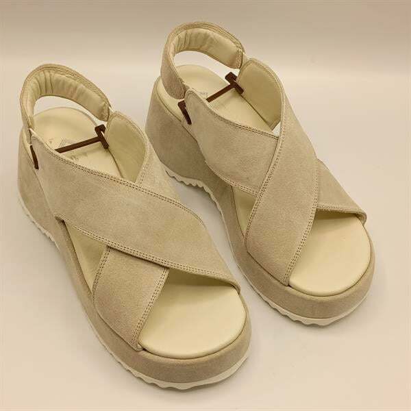 Sindy Bej Deri Dolgu Topuk Sandalet - 2