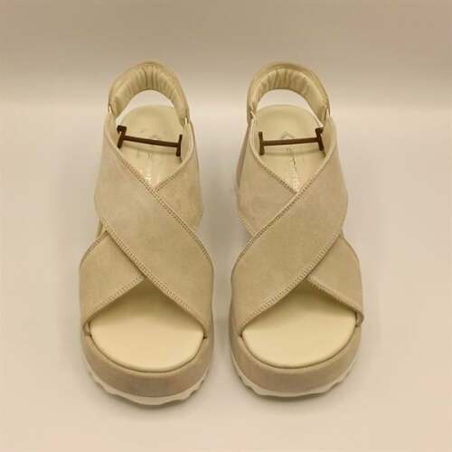 Sindy Bej Deri Dolgu Topuk Sandalet - 3