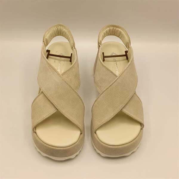 Sindy Bej Deri Dolgu Topuk Sandalet - 3