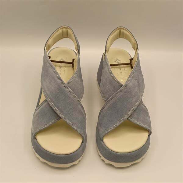 Sindy Mavi Deri Dolgu Topuk Sandalet - 3