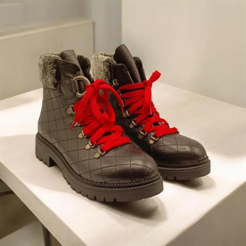 Snow Siyah Deri Kürklü Kadın Bot - 5