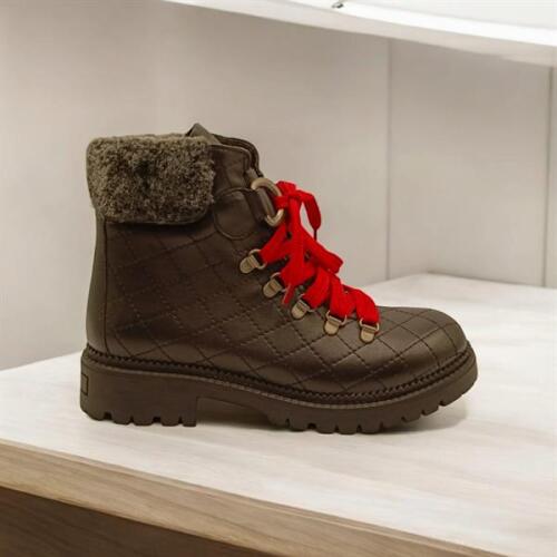 Snow Siyah Deri Kürklü Kadın Bot - 6