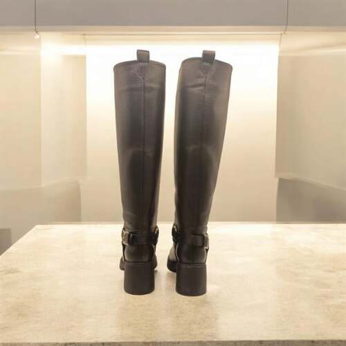 Sonya Topuklu Siyah Deri Kadın Çizme - 2